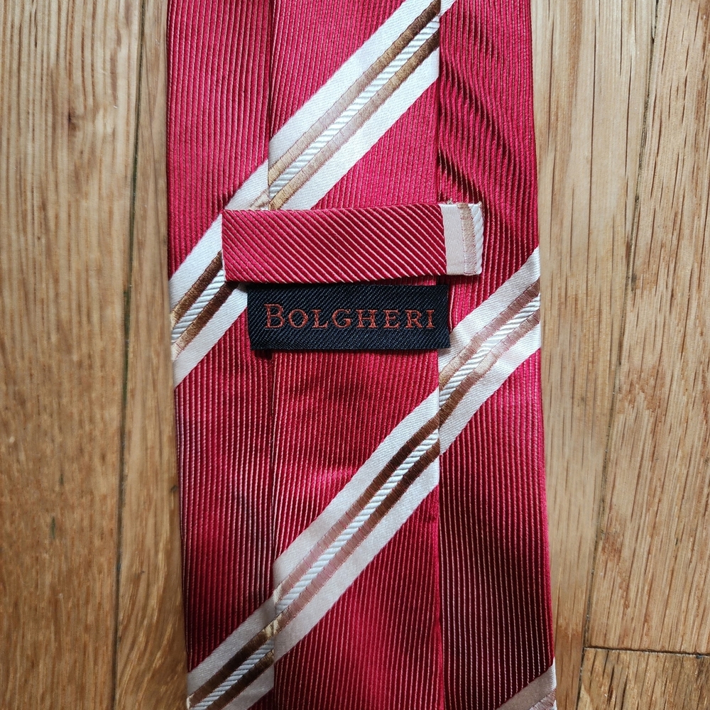 Men's Bolgheri  Red Striped Silk Tie